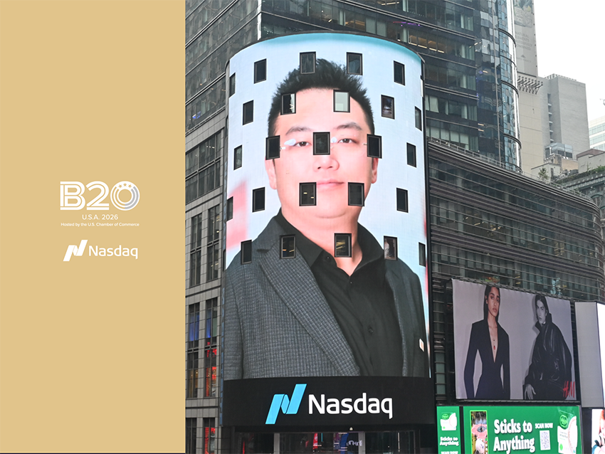 Kevin Xu, Chairman of MEBO Group, Featured on the Nasdaq Screen as a B20 Economic Growth Action Group Member